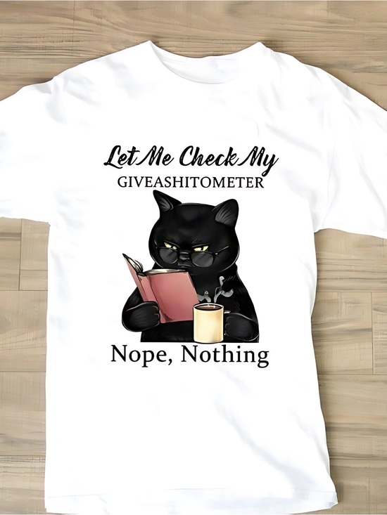 Belusky Other - Let Me Check My Giveashitometer Nope Nothing T Shirts Funny Cat Lovers T-Shirt